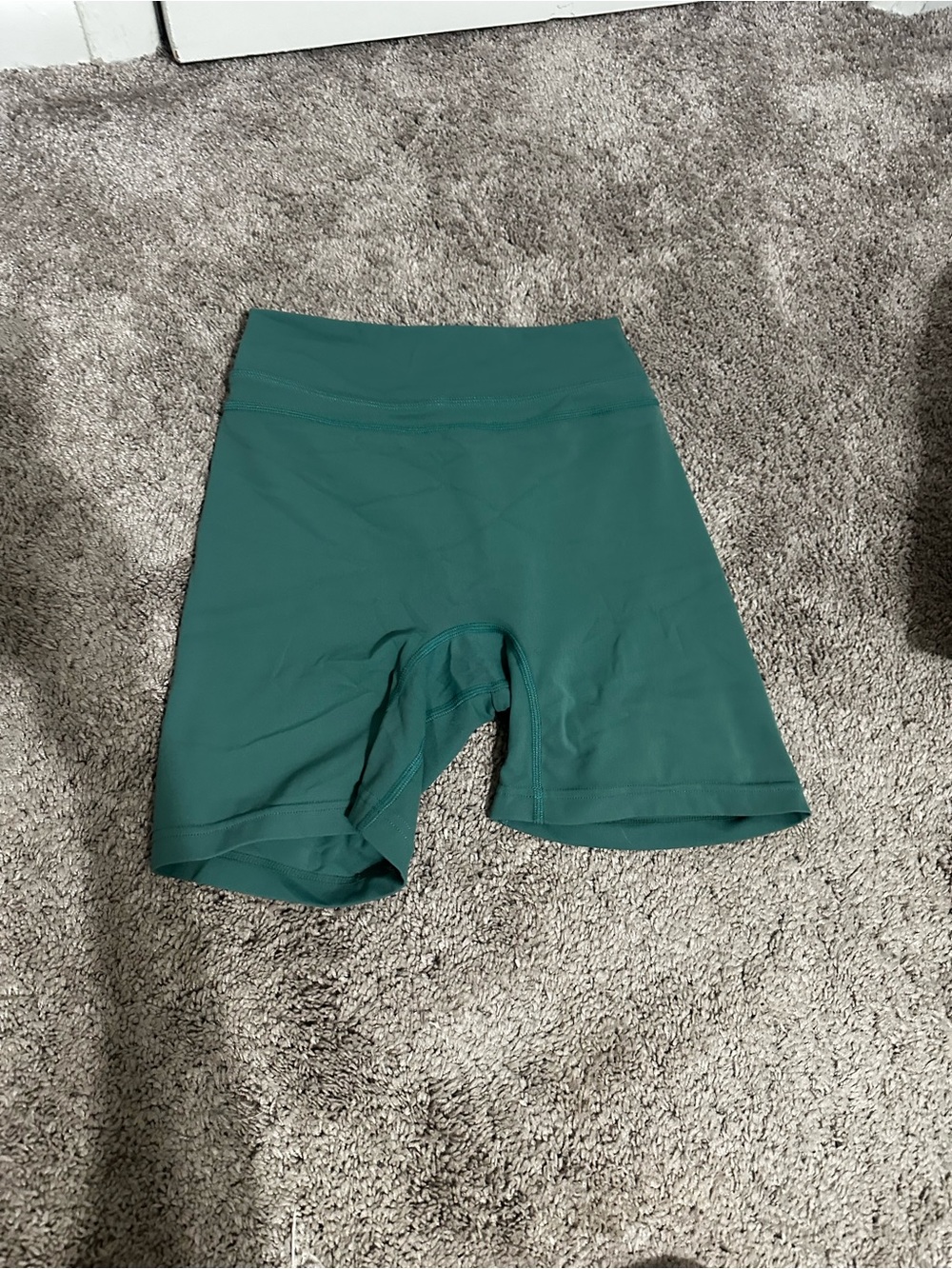 High-Waist Teal Bike Shorts - Women